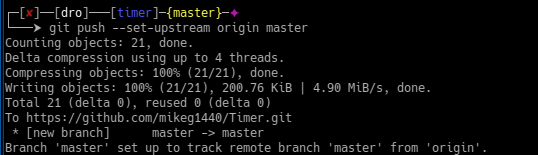 Setting the remote origin for the master branch with git